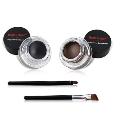 2 in 1 Black and Brown Gel Eyeliner Set Water Proo...