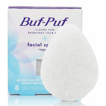 Buf-Puf Regular Facial Sponge - Face Scrubber for Combination Skin - 1 Each (Pack of 2)