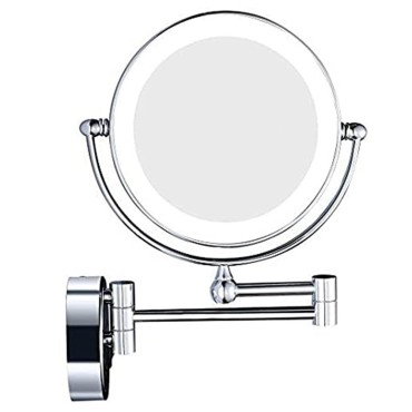 GURUN 8.5 Inch LED Lighted Wall Mount Makeup Mirrors with 7X Magnification,Chrome M1805D(8.5in, 7X)