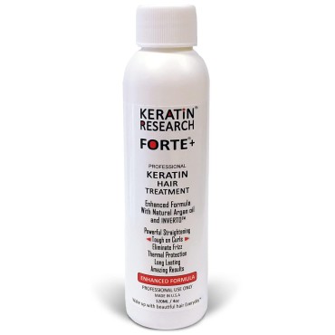 Keratin Forte Keratin Brazilian Keratin Hair Blowout Treatment Extra Strength 120ml Enhanced Formula for Curly Hair By Keratin Research with Moroccan Argan oil Queratina Brasilera Tratamiento Forte