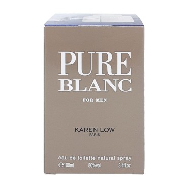 Karen Low Pure Blanc Eau De Toilette Spray for Men, 3.4 Ounce