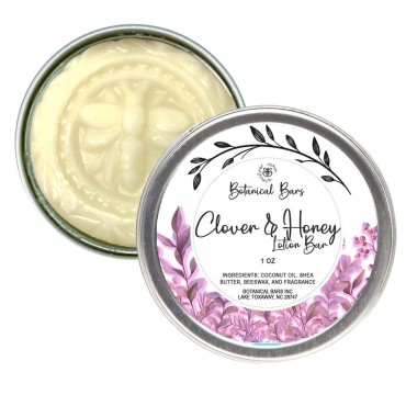 1oz Clover and Honey Lotion Bar All Natural Lotion...