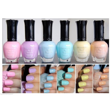 Kleancolor Nail Polish Pastel Colors Lot of 6 - Lacquer Collection Full Size
