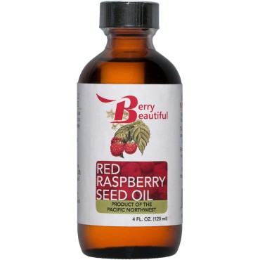 Berry Beautiful Red Raspberry Seed Oil - Cold Pressed from Locally Grown Raspberries - 100% Pure & Unrefined - 4 fl oz