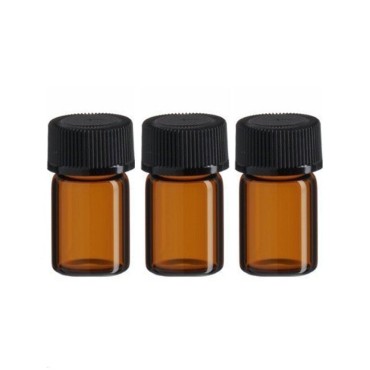5/8 Dram Amber Glass Essential Oil Bottle 2 ml with Orifice Reducer and cap-Pack of 24