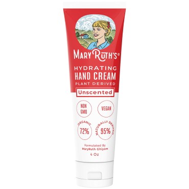 MaryRuth Organics | Vitamin Hand and Body Cream | Ultra Hydrating, Soft Feel and Texture for Dry, Damaged, Chapped Hands | Silky Smooth Skin Moisturizer | Unscented and Non-Toxic | 4 Oz (Pack of 1)
