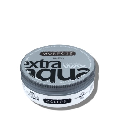 Morfose Extra Aqua Hair Gel Wax with Shiny and Flexible Level 2 Hold, Manage Flyaways, Braids, and Curls, Professional Hair Styling for Women and Men, Chewing Gum Scent, 5.92 fl. oz, (extra aqua)