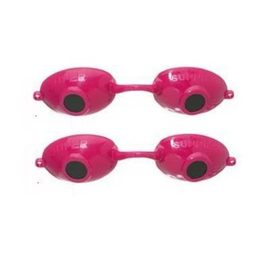 2 pack Super Sunnies UV Eye Protection Tanning Goggles Eyeshields (Neon Pink)