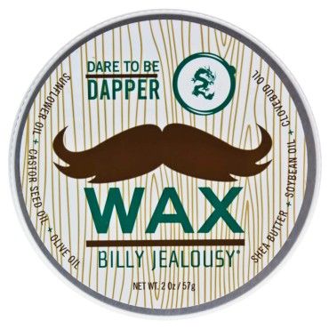 Billy Jealousy Bulletproof Strong Hold Mustache Wax, Conditioning Travel-Friendly Styling Product with Woodsy Lavender, Tropical Fruit, and Oak Moss Scent, 2 Oz
