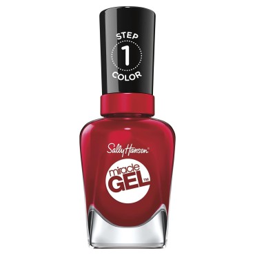 Sally Hansen Miracle Gel Nail Polish, Shade Rhapsody Red 449 (Packaging May Vary)