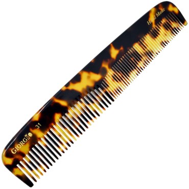 Giorgio G31 Fine Tooth and Wide Tooth,Hair Comb - Hair Styling Comb for Men, Grooming Hair Combs for Women, Mens Beard Care Combs for Detangling and Styling - Handmade Saw-Cut and Hand Polished