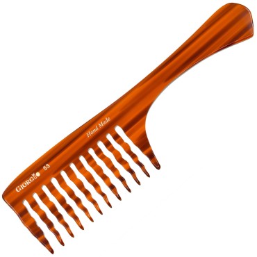 Giorgio G53 Wide Tooth Comb for Curly Hair Detangler, Wide Tooth Combs for Women with Thick Hair, Large Tooth Comb For Wet Hair and Dry, Handmade Rake Comb Detangler Saw-Cut and Hand Polished (8