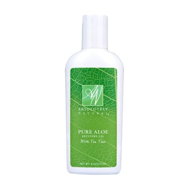 Absolutely Natural 100% Pure Aloe Vera Gel Lotion For Sunburn Relief With Eucalyptus, Tea Tree Oil, Green Tea Extract &Vitamin E For Premium Sun Care - Made in the U.S.