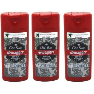 Old Spice Swagger Red Zone Body Wash Travel Size 3 Oz (Pack Of 3)