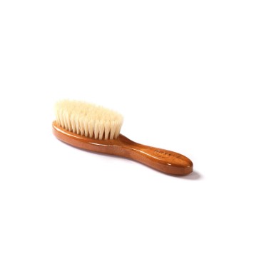 Bass Brushes | Baby Brush | Natural Bristle SOFT | Pure Bamboo Handle | Extra Small Oval | Dark Finish | Model BB1 - DB