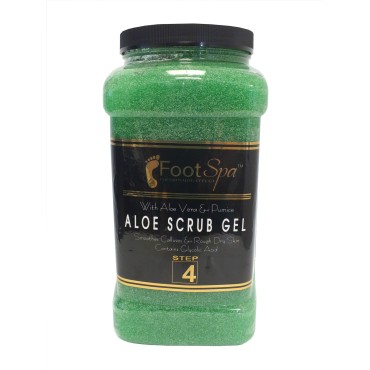 FOOT SPA - Exfoliating Scrub Gel, 128 Oz - Manicure, Pedicure and Body Exfoliator Infused with Aloe Vera and Salicylic Acid - Glow, Polish, Smooth and Moisture Skin - Bulk, Refill Gallon