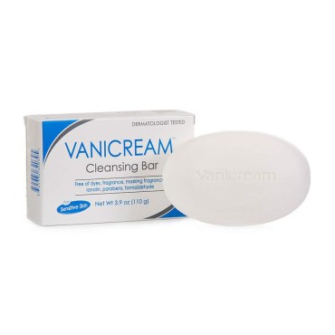 Vanicream Cleansing Bar for sensitive skin - gently cleanses and moisturizes - fragrance free, preservative free - 3.9 ounce