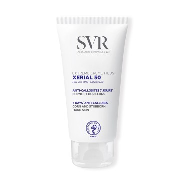 SVR Xerial 50 Extreme Foot Cream for Severely Dry, Cracked, Rough, Stubborn Hard Skin Prone to Corns and Calluses - 50% Pure Urea & Salicylic Acid Relief for Extremely Dry Feet 1.7 fl.oz.