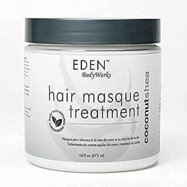EDEN BodyWorks Coconut Shea Moisturizing Hair Masque Treatment | 16 oz | Hydrate, Protect, Soften, Add Shine - Packaging May Vary