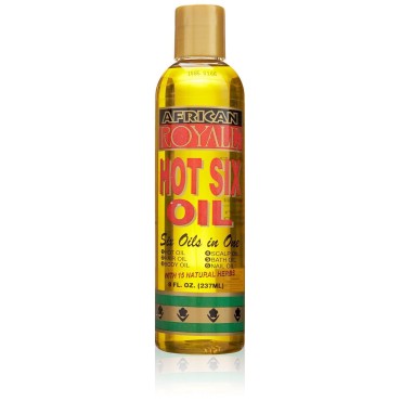 African Royale Hot Six In One Hair Oil With 15 Natural Herbs, 8 oz (Pack of 12)