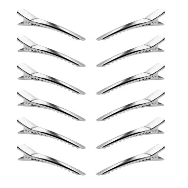 Adorox 100 Pieces 1.75 Inches Silver Alligator Hair Clips