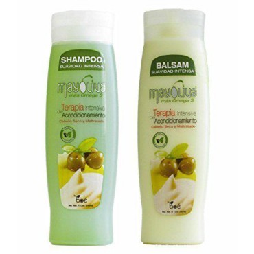 Mayoliva Mas Omega 12oz.- Shampoo & Balsam Rinse Set (Dominican Hair)
