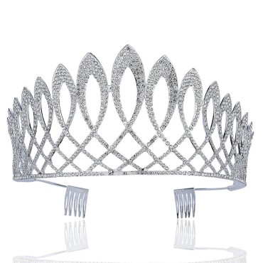 Exquisite Clear Austrian Crystal Rhinestone Tiara With Hair Side Combs Crown Prom Princess Queen Beauty Pageant Hair Jewelry T11925