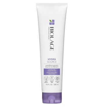Biolage Hydra Source Conditioning Balm | Hydrates, Nourishes & Detangles Dry Damaged Hair | Moisturizing | Sulfate-Free | For Medium To Coarse Hair | Deep Conditioning | 9.5 Fl. Oz