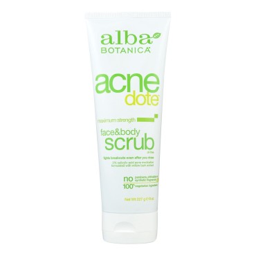 Alba Botanica Natural Acnedote Face & Body Scrub, ...
