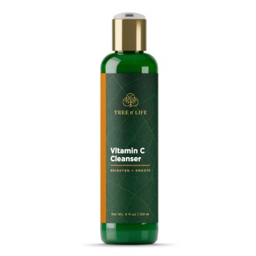 NEW LOOK | Tree of Life Vitamin C Brightening Facial Cleanser, Gentle Cleaning with Vitamin E, Tea Tree Oil, and Rosehip for Face, Clean Dermatologist-Tested Skin care, 4 Fl Oz