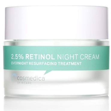 Cosmedica Skincare Retinol Night Cream - Daily Moisturizing Facial Lotion Night Cream. The best Retinol Cream with Vit A and Hyaluronic Acid to target skin concerns from Acne to Wrinkles (1.7oz)