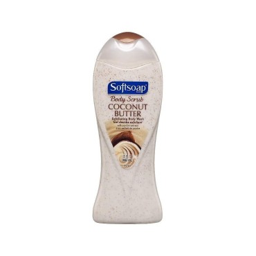 Softsoap Body Butter Coconut Scrub, Body Buff Wash 15 oz ( Pack of 4)