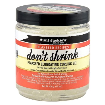 Aunt Jackie's Don't Shrink Flaxseed Elongating Curling Gel, 15 oz (Pack of 6)