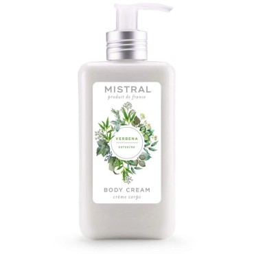 Mistral Body Cream Organic Shea and Olive - Lemon Verbena - Made in France, 10 Fl Oz