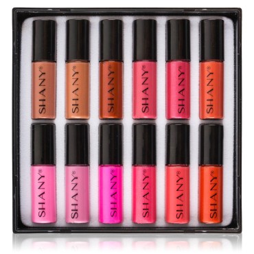 SHANY All That She Wants Lip-Gloss Set - 12 Matte, Pearl, and Shimmer petite Lip-gloss Set - Premium Gift Packaging