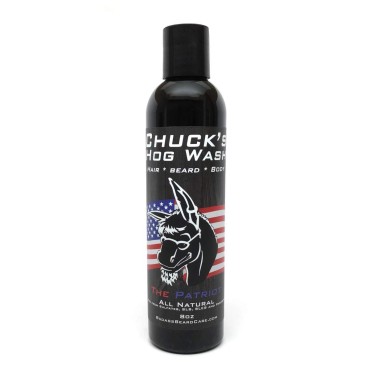Chuck's Hog Wash - All Natural Beard and Body Wash - The Patriot Scent, 8 oz - Leaves Your Beard Softer than its Ever Been and is Suitable for Daily Use