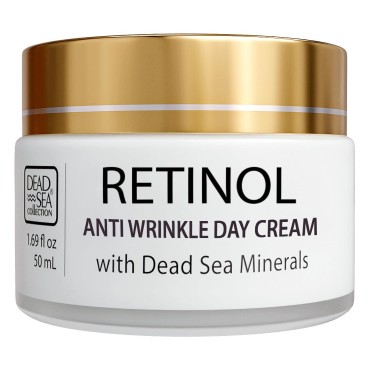 Dead Sea Collection Anti-Wrinkle Day Cream for Face with Retinol and Sea Minerals - Anti Aging, Nourishing and Moisturizer Face Cream (1.69 fl.oz)