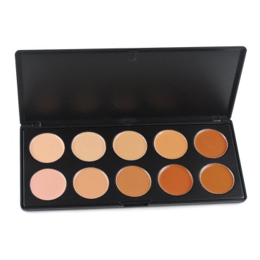 10 Colors Hydrating Cream Concealer Palette, Pure Vie Long Lasting Full Coverage Correcting Concealer Palette Foundation Camouflage Makeup Contour Kit for Conceals Corrects Dark Circles Acne Blemish