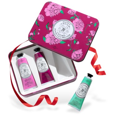 La Chatelaine Hand Cream Gift Set for Women, Ready-To-Gift Hand Lotion, Travel Size, Natural Hand Cream Made in France with 20% Organic Shea Butter (Cherry Almond, Wild Fig, & Gardenia) 3 x 1 fl