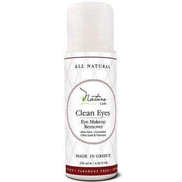 The Best Natural Eye & Face Makeup Remover - Oil Free - Rich Vitamins - Non Irritating - No Hazardous Chemicals - “Clean Eyes” by Nature Lush - Made in Greece 4.4 oz
