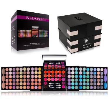 SHANY All About That Face Makeup Kit - All in one Beginner Makeup Set - Eye Shadows, Lip Colors, Face Makeup, Cosmetics applicators & More.