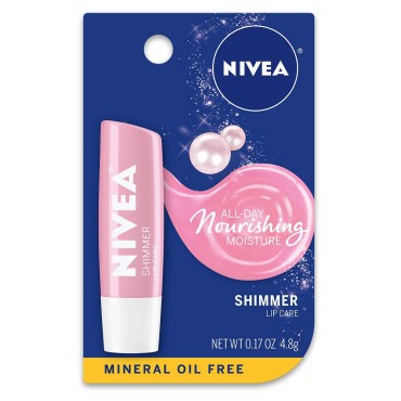 NIVEA Shimmer Lip Care - Pearly Shimmer for Chapped Lips, Moisturize All Day - .17 oz. Stick