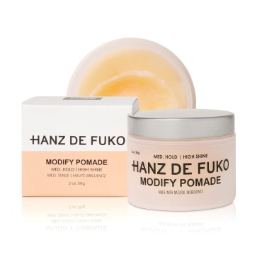 Hanz de Fuko Modify Pomade - Premium Men’s Hair Styling Pomade - Medium Hold, High Shine - Certified Organic Ingredients, 2 oz.