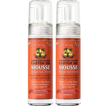 Sunny Isle Jamaican Black Castor Oil Mousse Wrap Set Twist 7oz (Pack of 2) | Excellent Hold, Luxurious Shine | Moisturizes with Frizz Control