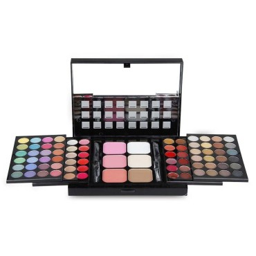 Pure Vie Professional 48 Colors EyeShadow Palette, 18 Lip Gloss, 6 Concealer, 3 Blusher and 3 Shading Powder - Ideal for Professional as well as Personal Use
