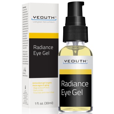 Yeouth Eye Gel with Hyaluronic Acid, Under Eye Gel for Puffiness, Wrinkles, Dark Circles & Eye Bags, Hydrating Eyes Skin Care, Anti Aging Eye Care for Women & Men, Radiance Eye Gel Cream