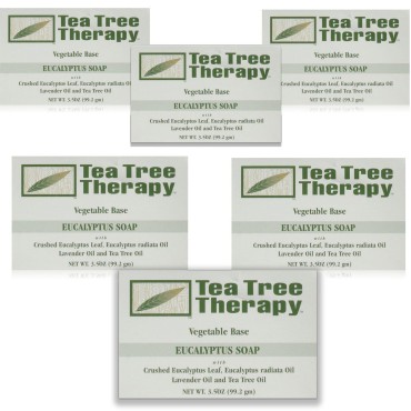 Tea Tree Therapy Vegetable Base Bar Soap, Eucalyptus, 6 Count