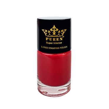 PUEEN Super Intense Nail Polish for Nail Stamping Big 5-Free Formula Nail Color Lacquer (816 - So Red)-BH000577