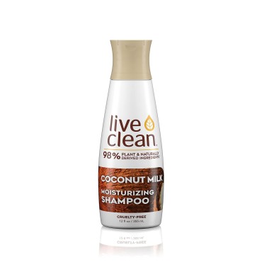 Live Clean Shampoo, Moisturizing Coconut Milk, 12 Oz