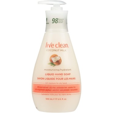 Live Clean Liquid Hand Soap, Coconut Milk, 17 Oz ( Packaging May Vary )